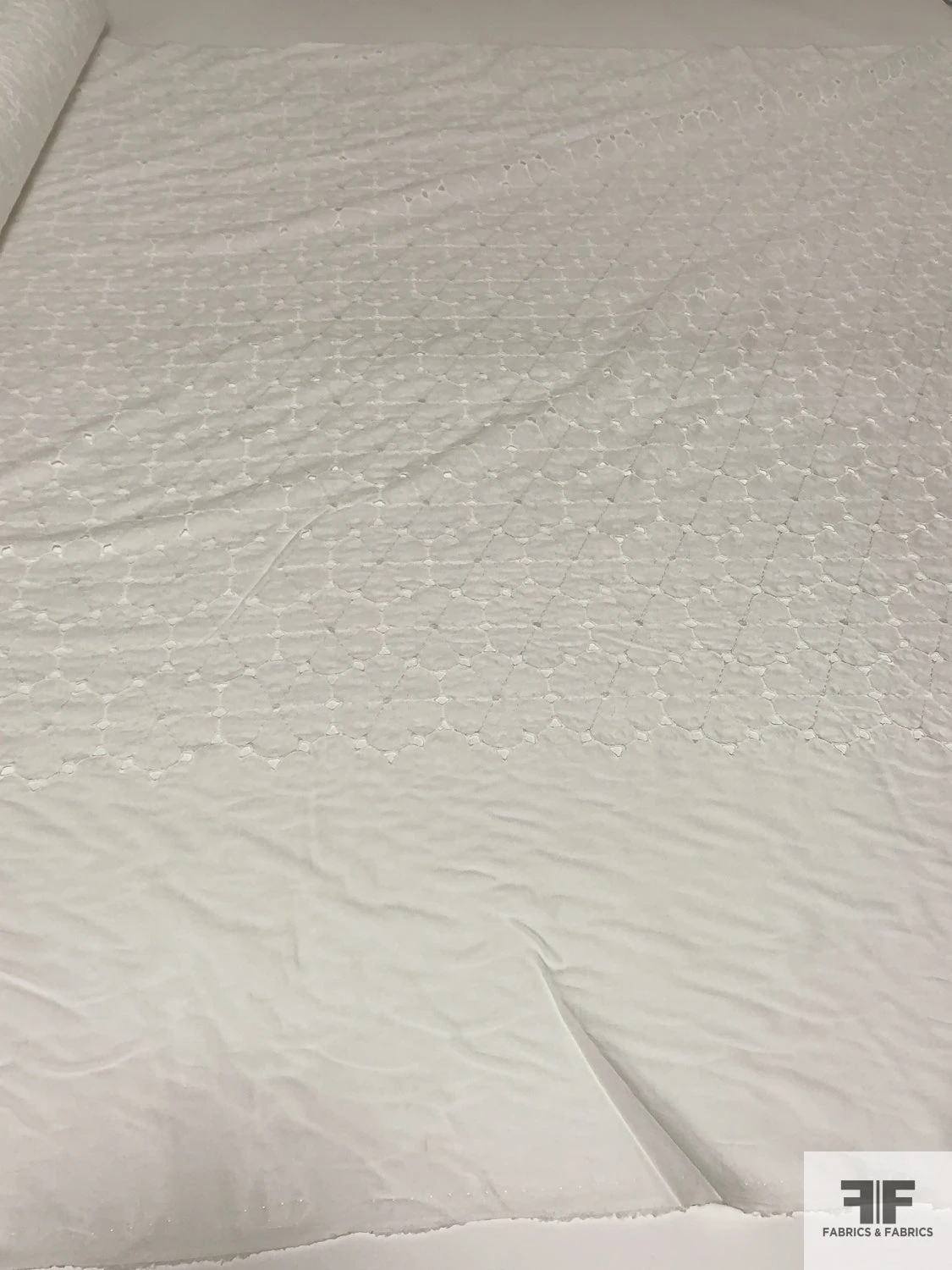 Floral Embroidered Eyelet Cotton Voile - Light Ivory 11 Floral Embroidered Eyelet Cotton Voile - Light Ivory - Image 9