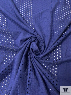 Vertical Linear Pattern With Circles Embroidered Eyelet Cotton Batiste - Navy 13 Vertical Linear Pattern With Circles Embroidered Eyelet Cotton Batiste - Navy -Fabrics And Fabrics Store 13297 6