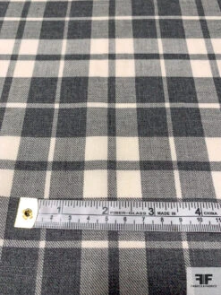 Plaid Yarn-Dyed Cotton Shirting - Grey / Ivory 15 Plaid Yarn-Dyed Cotton Shirting - Grey / Ivory -Fabrics And Fabrics Store 13307 3