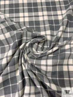 Plaid Yarn-Dyed Cotton Shirting - Grey / Ivory 12 Plaid Yarn-Dyed Cotton Shirting - Grey / Ivory -Fabrics And Fabrics Store 13307 5