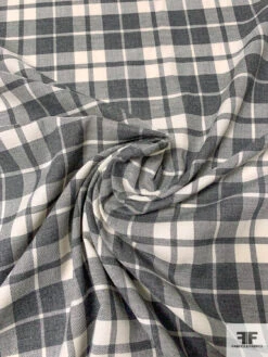 Plaid Yarn-Dyed Cotton Shirting - Grey / Ivory 13 Plaid Yarn-Dyed Cotton Shirting - Grey / Ivory -Fabrics And Fabrics Store 13307 6