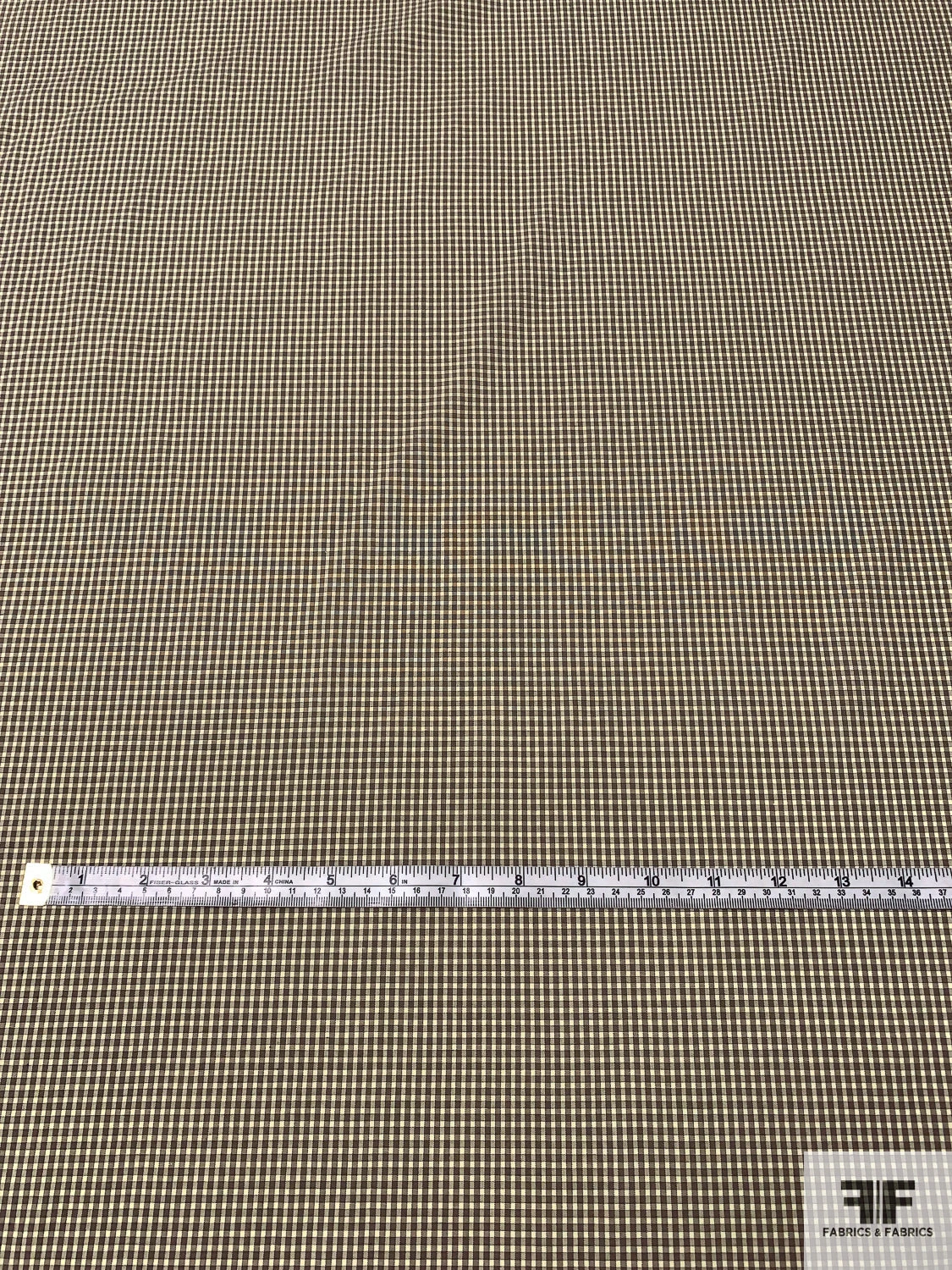 Mini Gingham Check Yarn-Dyed Fine Cotton Shirting - Pastel Lime / Eggplant Purple 7 Mini Gingham Check Yarn-Dyed Fine Cotton Shirting - Pastel Lime / Eggplant Purple - Image 5