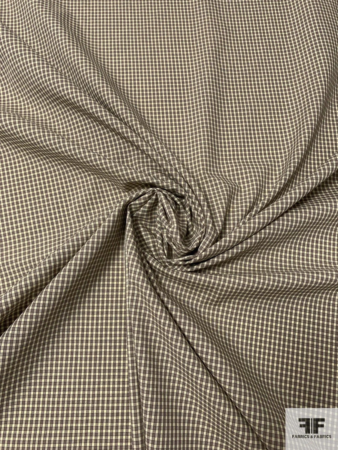 Mini Gingham Check Yarn-Dyed Fine Cotton Shirting - Pastel Lime / Eggplant Purple 4 Mini Gingham Check Yarn-Dyed Fine Cotton Shirting - Pastel Lime / Eggplant Purple - Image 2