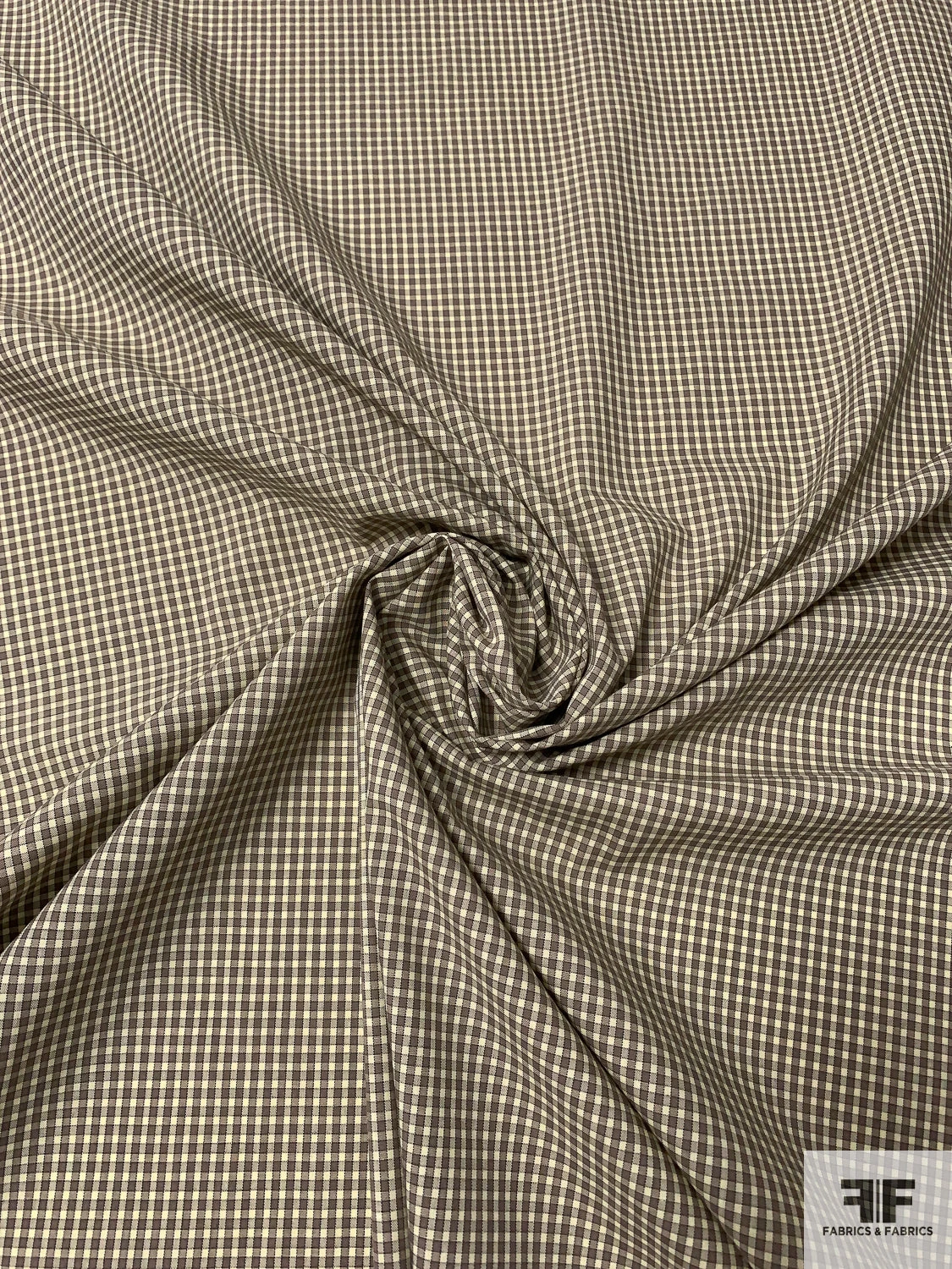 Mini Gingham Check Yarn-Dyed Fine Cotton Shirting - Pastel Lime / Eggplant Purple 5 Mini Gingham Check Yarn-Dyed Fine Cotton Shirting - Pastel Lime / Eggplant Purple - Image 3