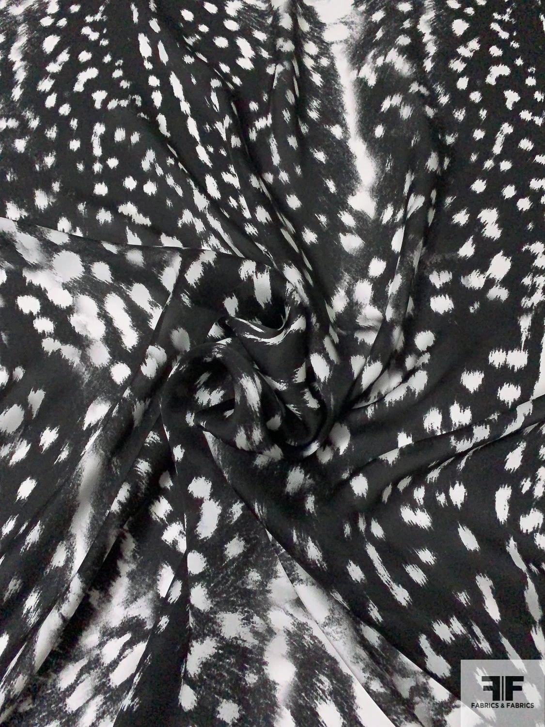 Prabal Gurung Animal Pattern Printed Satin Silk Chiffon - Black / White 4 Prabal Gurung Animal Pattern Printed Satin Silk Chiffon - Black / White - Image 2