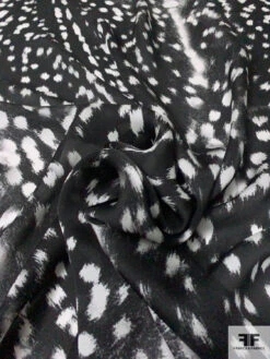 Prabal Gurung Animal Pattern Printed Satin Silk Chiffon - Black / White 16 Prabal Gurung Animal Pattern Printed Satin Silk Chiffon - Black / White -Fabrics And Fabrics Store 13330 7