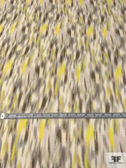Prabal Gurung Hazy Abstract Printed Heavy Silk Georgette - Bright Yellow / Greys / Sage / Ivory -Fabrics And Fabrics Store 13379 2