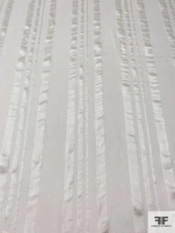 Prabal Gurung Satin Striped Crinkled Silk Chiffon - White 13 Prabal Gurung Satin Striped Crinkled Silk Chiffon - White -Fabrics And Fabrics Store 13387 1