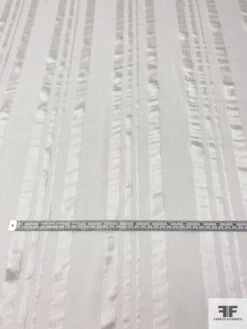 Prabal Gurung Satin Striped Crinkled Silk Chiffon - White 14 Prabal Gurung Satin Striped Crinkled Silk Chiffon - White -Fabrics And Fabrics Store 13387 2