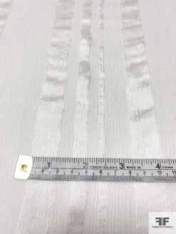 Prabal Gurung Satin Striped Crinkled Silk Chiffon - White 15 Prabal Gurung Satin Striped Crinkled Silk Chiffon - White -Fabrics And Fabrics Store 13387 3