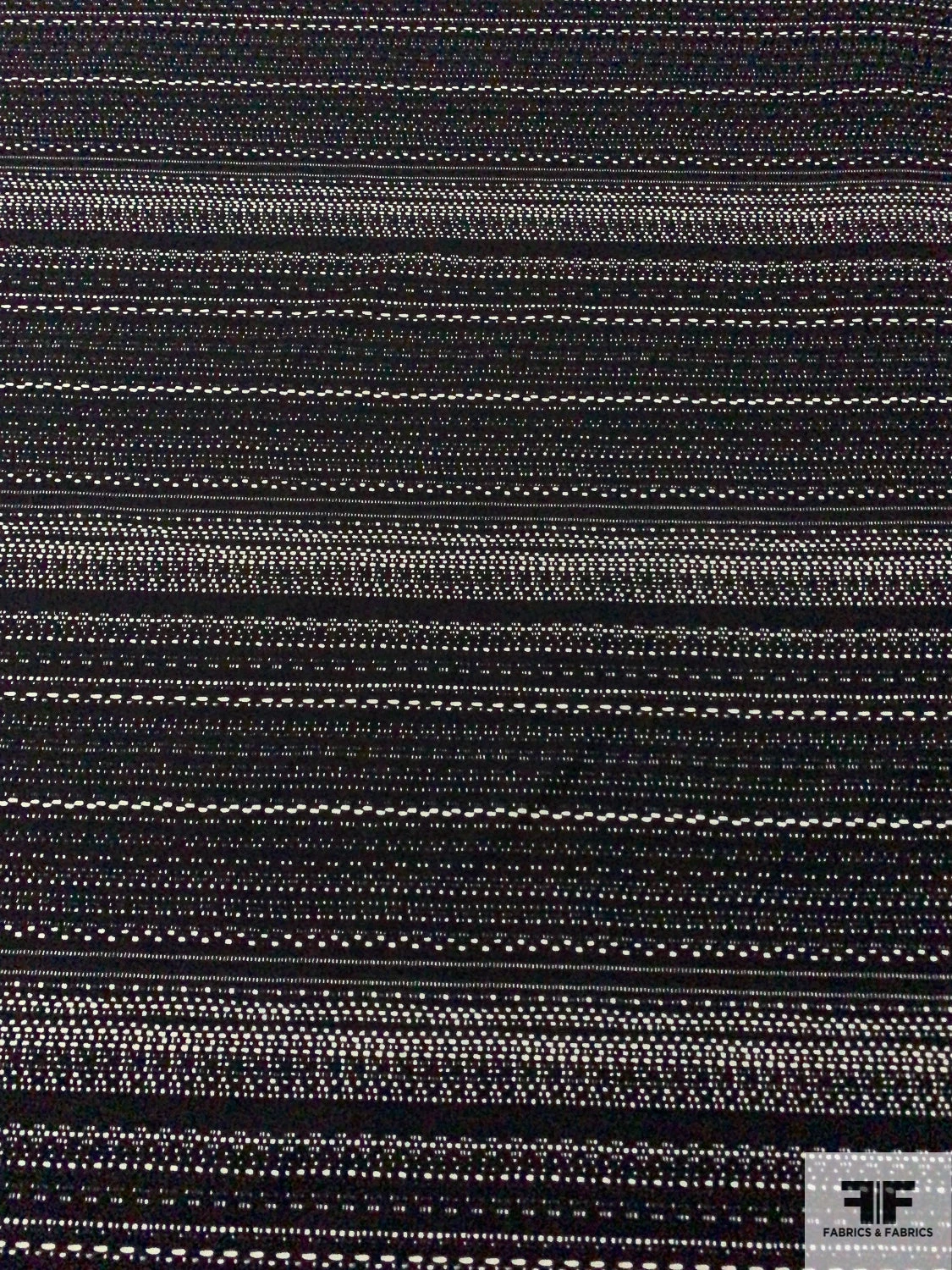 Italian Prabal Gurung Dot Striped Printed Stretch Virgin Wool Suiting - Black / Ivory 4 Italian Prabal Gurung Dot Striped Printed Stretch Virgin Wool Suiting - Black / Ivory - Image 2