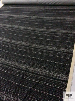 Italian Prabal Gurung Dot Striped Printed Stretch Virgin Wool Suiting - Black / Ivory 15 Italian Prabal Gurung Dot Striped Printed Stretch Virgin Wool Suiting - Black / Ivory -Fabrics And Fabrics Store 13428 4