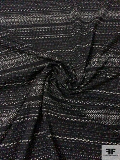 Italian Prabal Gurung Dot Striped Printed Stretch Virgin Wool Suiting - Black / Ivory 12 Italian Prabal Gurung Dot Striped Printed Stretch Virgin Wool Suiting - Black / Ivory -Fabrics And Fabrics Store 13428 6