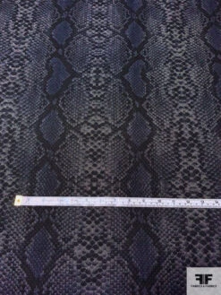 Reptile Pattern Printed Stretch Cotton Denim - Denim Navy / Black / Light Grey 14 Reptile Pattern Printed Stretch Cotton Denim - Denim Navy / Black / Light Grey -Fabrics And Fabrics Store 13519 2