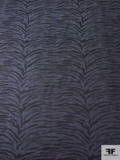 Tiger Pattern Printed Stretch Cotton Denim - Denim Navy / Black / Light Grey -Fabrics And Fabrics Store 13520 1