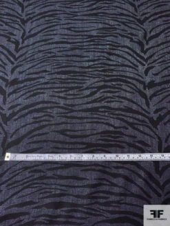 Tiger Pattern Printed Stretch Cotton Denim - Denim Navy / Black / Light Grey -Fabrics And Fabrics Store 13520 2