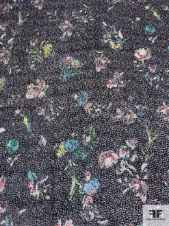 Italian Prabal Gurung Floral Bouquet Printed Burnout Velvet - Black / Multicolor 13 Italian Prabal Gurung Floral Bouquet Printed Burnout Velvet - Black / Multicolor -Fabrics And Fabrics Store 13532 1