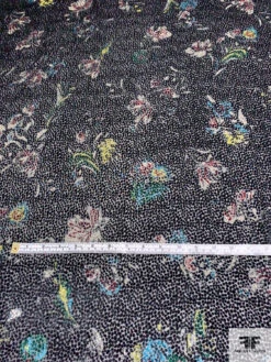 Italian Prabal Gurung Floral Bouquet Printed Burnout Velvet - Black / Multicolor 14 Italian Prabal Gurung Floral Bouquet Printed Burnout Velvet - Black / Multicolor -Fabrics And Fabrics Store 13532 2