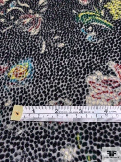 Italian Prabal Gurung Floral Bouquet Printed Burnout Velvet - Black / Multicolor 15 Italian Prabal Gurung Floral Bouquet Printed Burnout Velvet - Black / Multicolor -Fabrics And Fabrics Store 13532 3