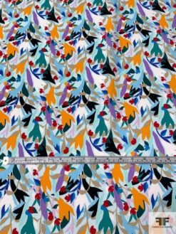 Italian Prabal Gurung Angular Floral Printed Heavy Silk Georgette - Multicolor -Fabrics And Fabrics Store 13534 2