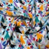 Italian Prabal Gurung Angular Floral Printed Heavy Silk Georgette - Multicolor -Fabrics And Fabrics Store 13534 5