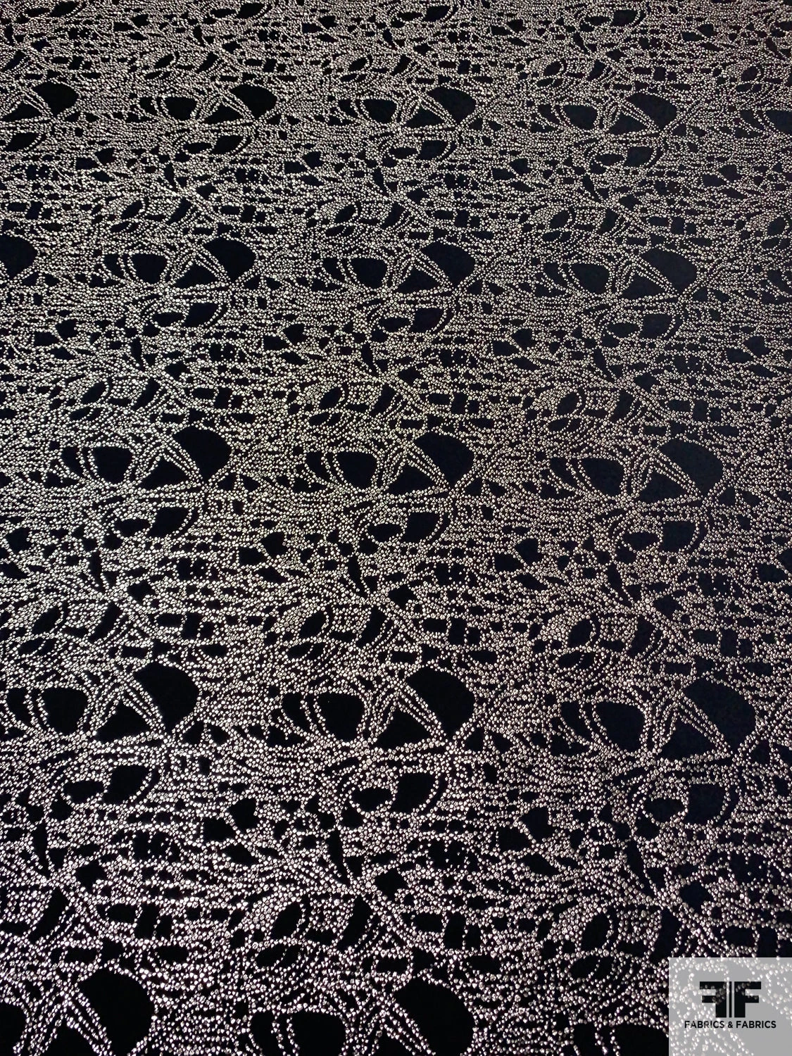 Italian Abstract Patterned Novelty Lamé - Black / Silver 7 Italian Abstract Patterned Novelty Lamé - Black / Silver - Image 5