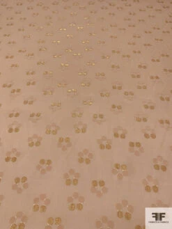 Polka Dot Grouped Silk And Lurex Chiffon - Nude / Gold -Fabrics And Fabrics Store 13673 4