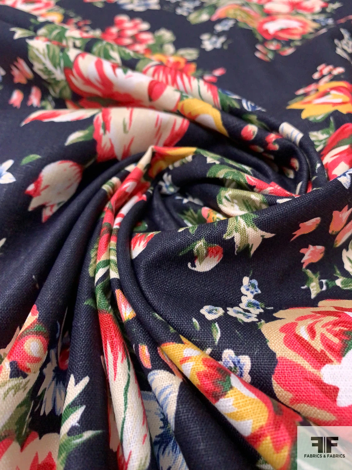 Made In Japan Floral Printed Linen-Cotton - Multicolor 10 Made In Japan Floral Printed Linen-Cotton - Multicolor - Image 8