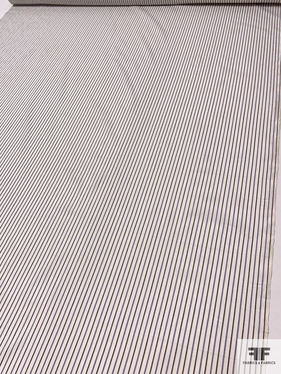 Made In Japan Yarn-Dyed Vertical Striped Cotton Shirting - Off-White / Denim Grey / Lavender 9 Made In Japan Yarn-Dyed Vertical Striped Cotton Shirting - Off-White / Denim Grey / Lavender - Image 7