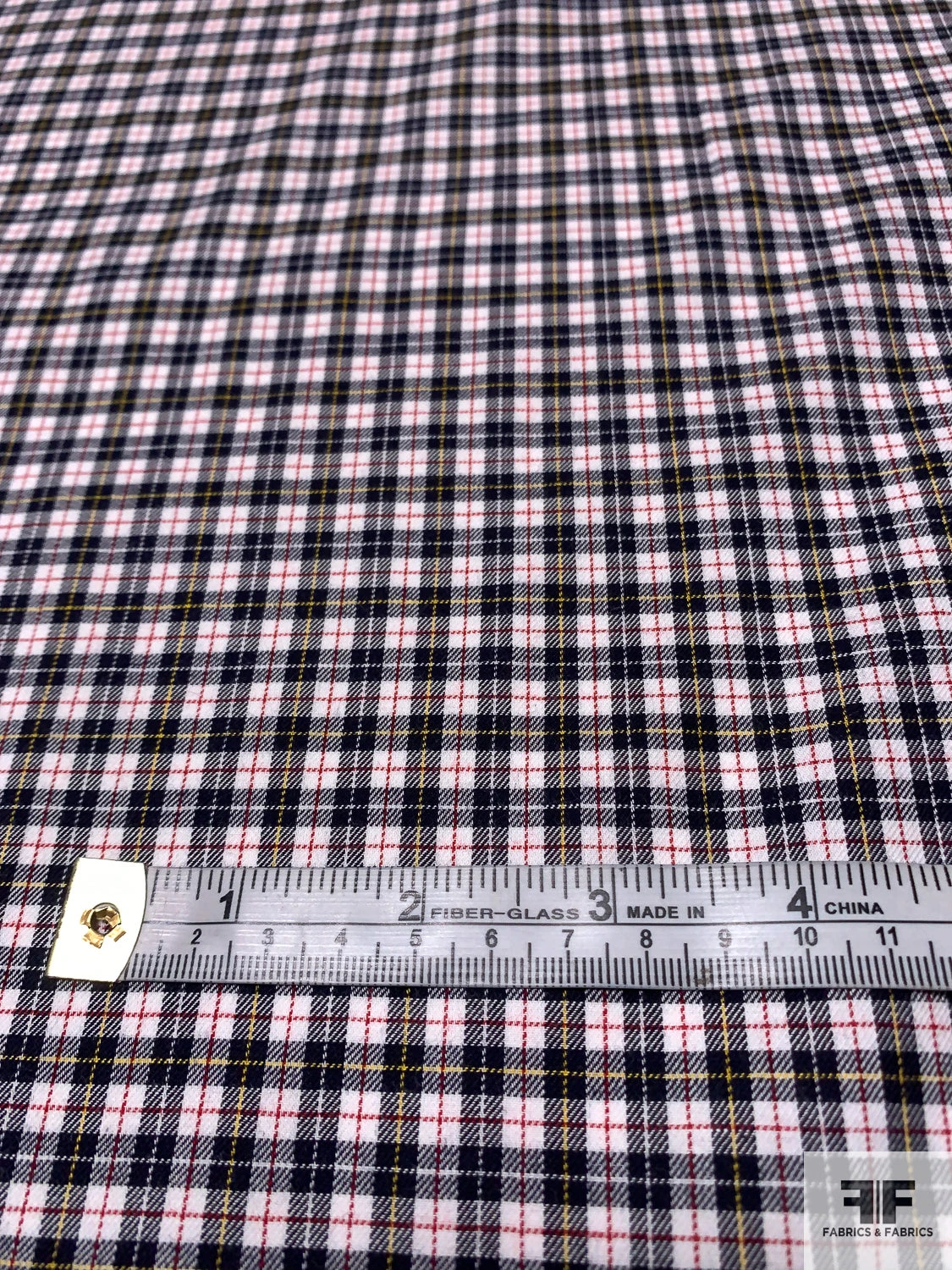 Made In Japan Yarn-Dyed Gingham Plaid Cotton Shirting - Black / White / Red / Yellow 8 Made In Japan Yarn-Dyed Gingham Plaid Cotton Shirting - Black / White / Red / Yellow - Image 6