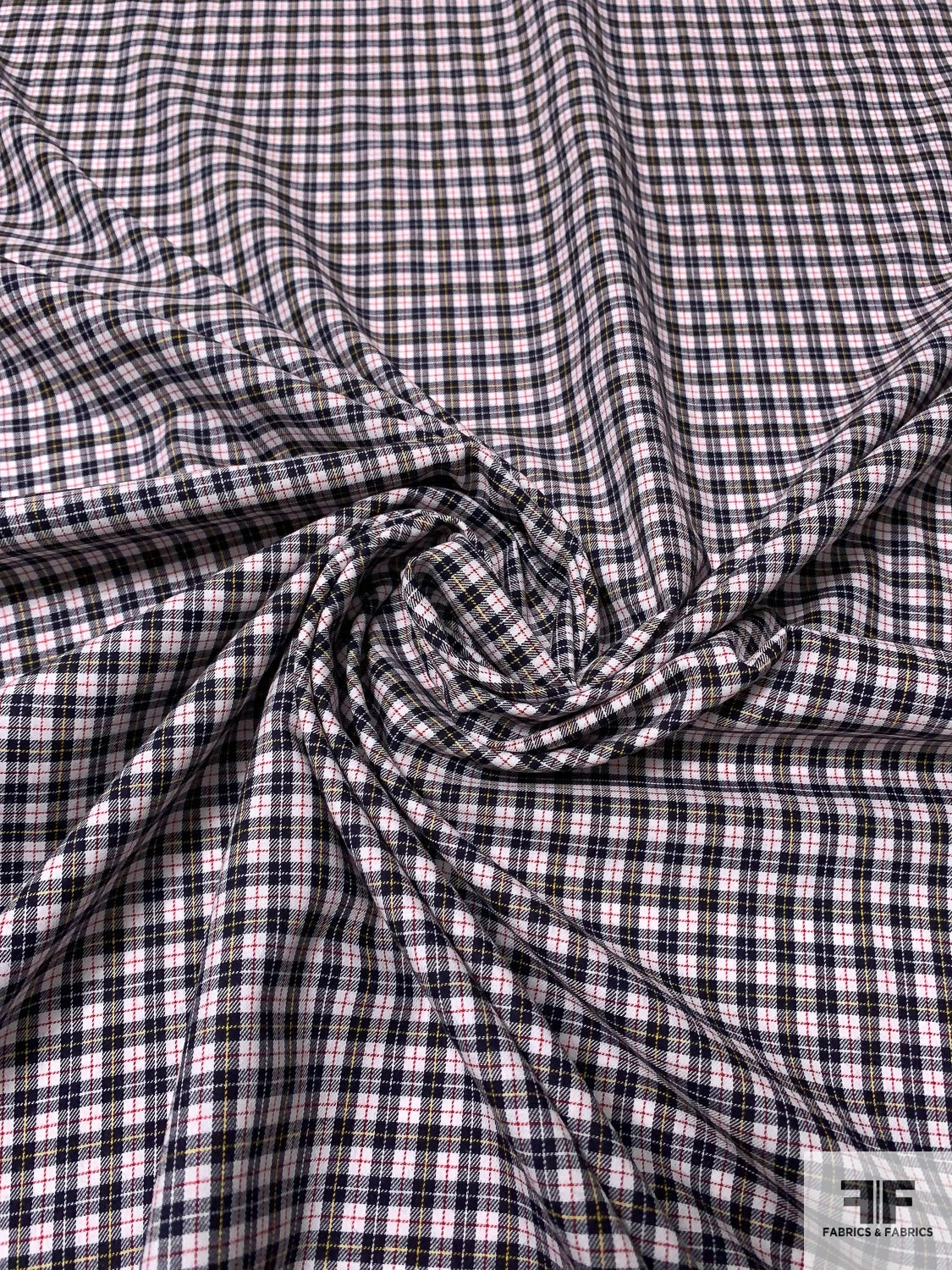 Made In Japan Yarn-Dyed Gingham Plaid Cotton Shirting - Black / White / Red / Yellow 4 Made In Japan Yarn-Dyed Gingham Plaid Cotton Shirting - Black / White / Red / Yellow - Image 2
