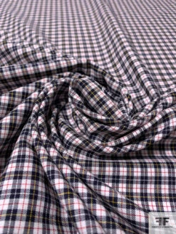 Made In Japan Yarn-Dyed Gingham Plaid Cotton Shirting - Black / White / Red / Yellow