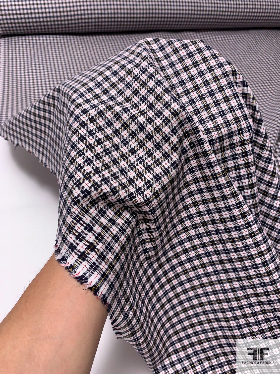 Made In Japan Yarn-Dyed Gingham Plaid Cotton Shirting - Black / White / Red / Yellow 10 Made In Japan Yarn-Dyed Gingham Plaid Cotton Shirting - Black / White / Red / Yellow - Image 8