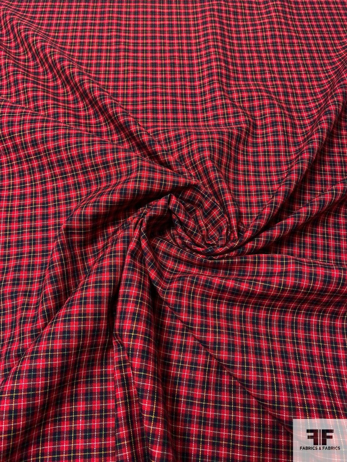 Made In Japan Yarn-Dyed Gingham Plaid Cotton Shirting - Red / Navy / Tangerine / White 4 Made In Japan Yarn-Dyed Gingham Plaid Cotton Shirting - Red / Navy / Tangerine / White - Image 2