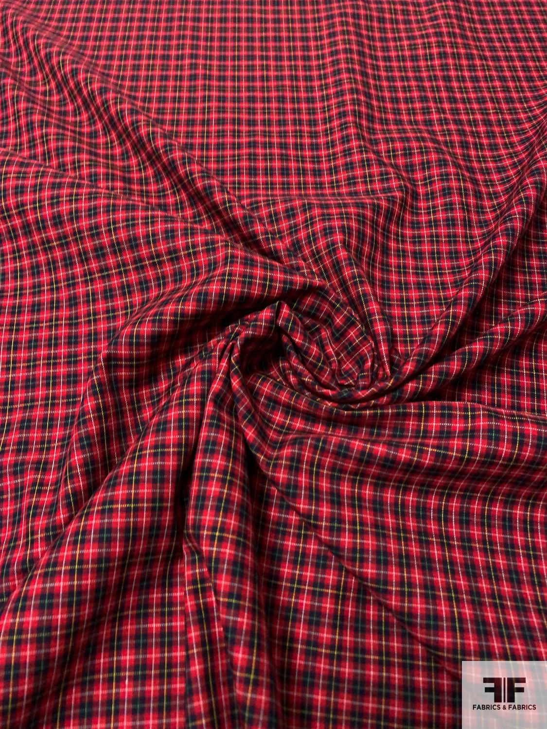 Made In Japan Yarn-Dyed Gingham Plaid Cotton Shirting - Red / Navy / Tangerine / White 5 Made In Japan Yarn-Dyed Gingham Plaid Cotton Shirting - Red / Navy / Tangerine / White - Image 3