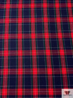 Tartan Plaid Wool Flannel Gabardine Suiting - Red / Navy / Evergreen / White 13 Tartan Plaid Wool Flannel Gabardine Suiting - Red / Navy / Evergreen / White -Fabrics And Fabrics Store 13702 1