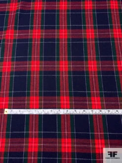 Tartan Plaid Wool Flannel Gabardine Suiting - Red / Navy / Evergreen / White 14 Tartan Plaid Wool Flannel Gabardine Suiting - Red / Navy / Evergreen / White -Fabrics And Fabrics Store 13702 2