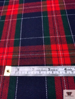 Tartan Plaid Wool Flannel Gabardine Suiting - Red / Navy / Evergreen / White 15 Tartan Plaid Wool Flannel Gabardine Suiting - Red / Navy / Evergreen / White -Fabrics And Fabrics Store 13702 3