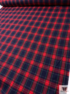Tartan Plaid Wool Flannel Gabardine Suiting - Red / Navy / Evergreen / White 16 Tartan Plaid Wool Flannel Gabardine Suiting - Red / Navy / Evergreen / White -Fabrics And Fabrics Store 13702 4