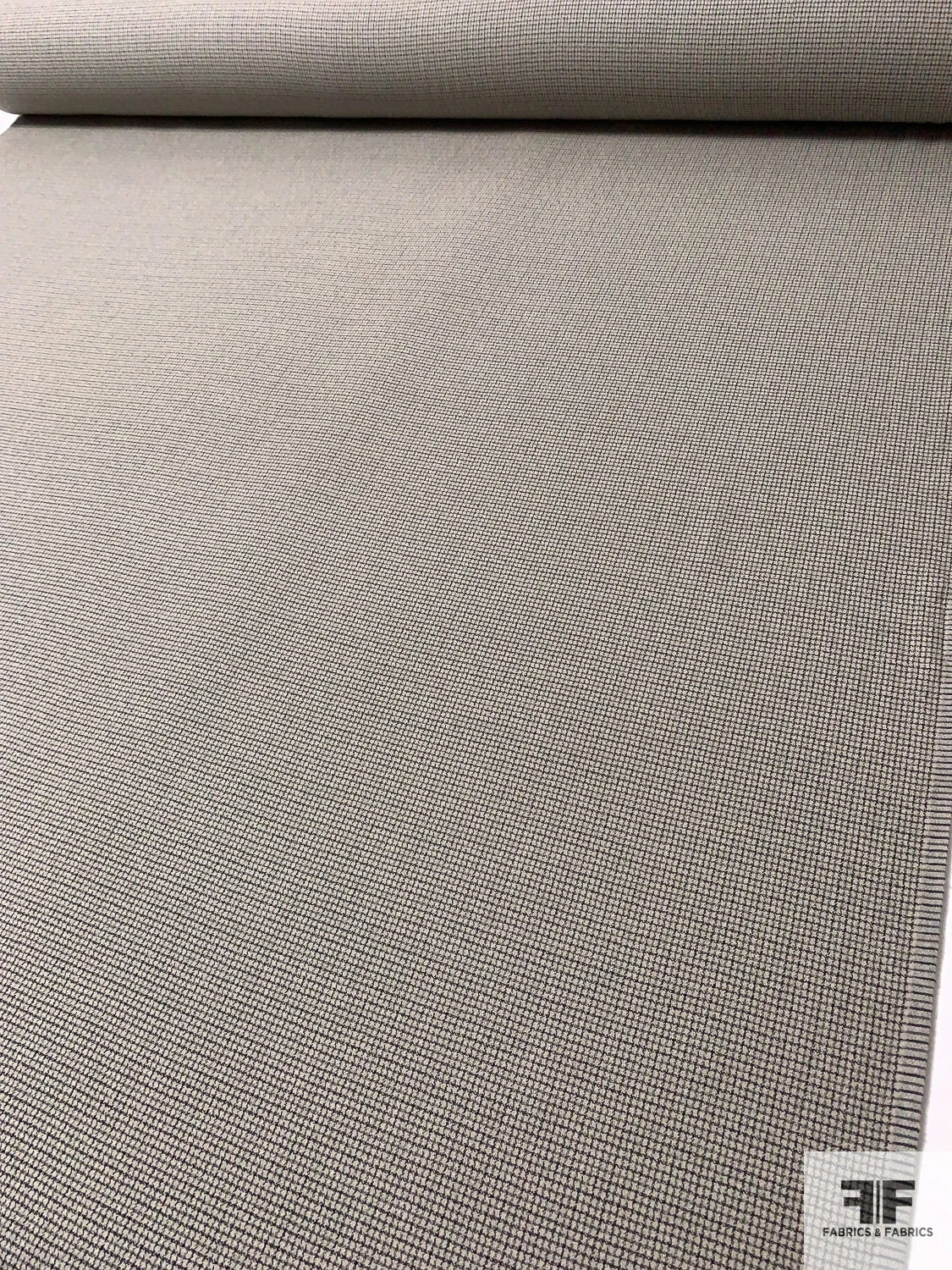 Mini Check Flat Boucle Wool Crepe - Chanterelle Beige / Grey 10 Mini Check Flat Boucle Wool Crepe - Chanterelle Beige / Grey - Image 8