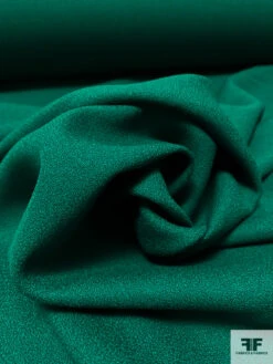 Solid Wool Crepe - Dark Emerald Green