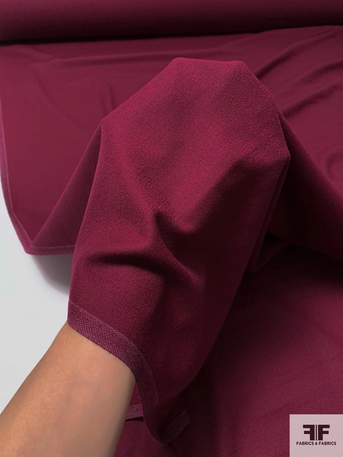 Solid Wool Crepe - Wine Red 4 Solid Wool Crepe - Wine Red - Image 2