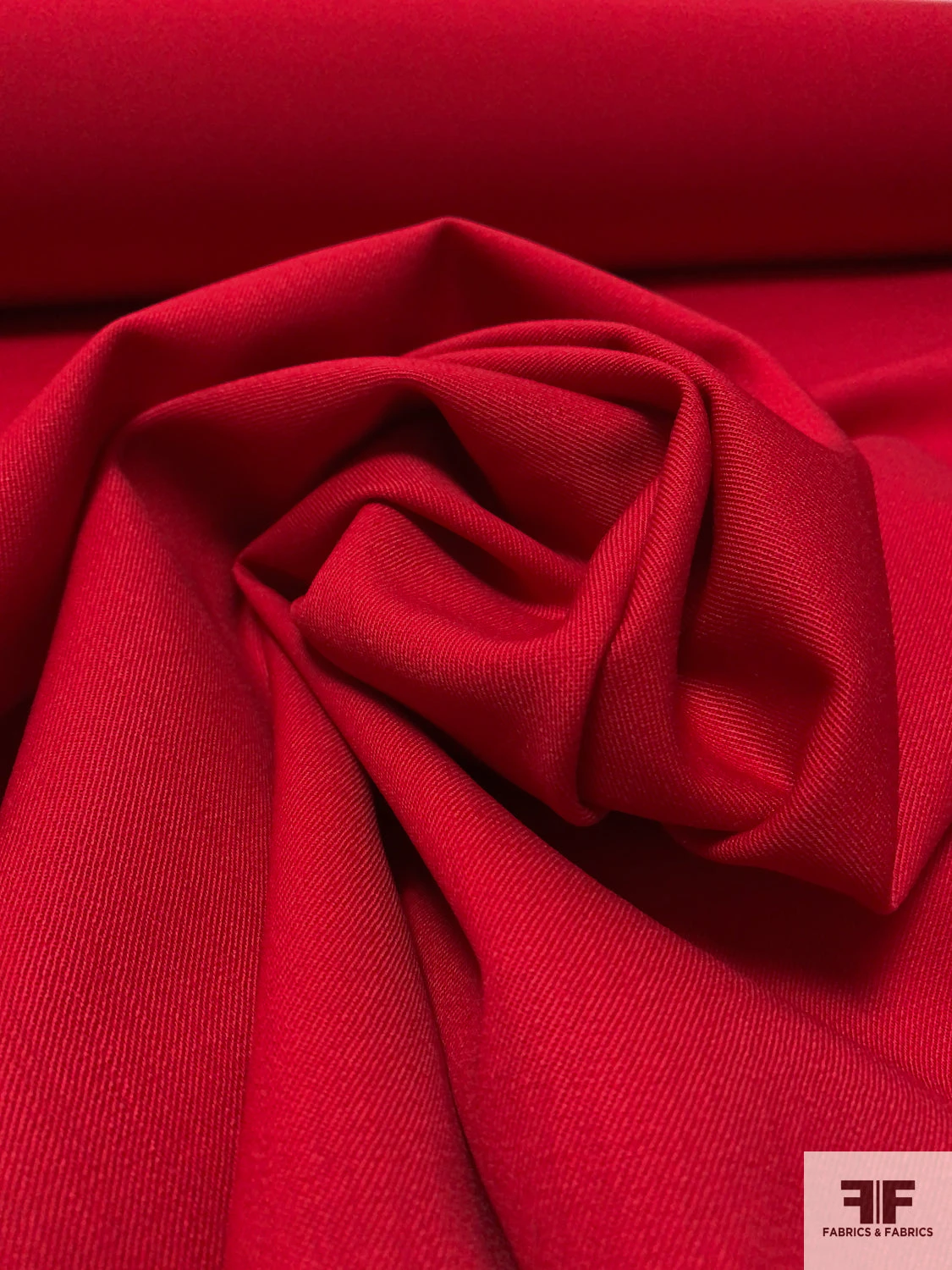 Solid Wool Gabardine Suiting - Rich Red 3 Solid Wool Gabardine Suiting - Rich Red