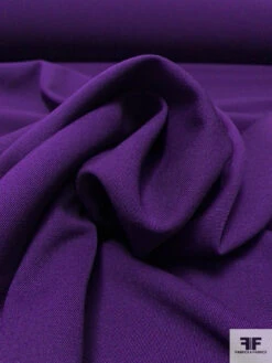 Solid Wool Gabardine Suiting - Dark Purple