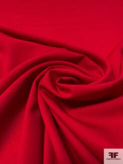 Solid Wool Gabardine Suiting - Red