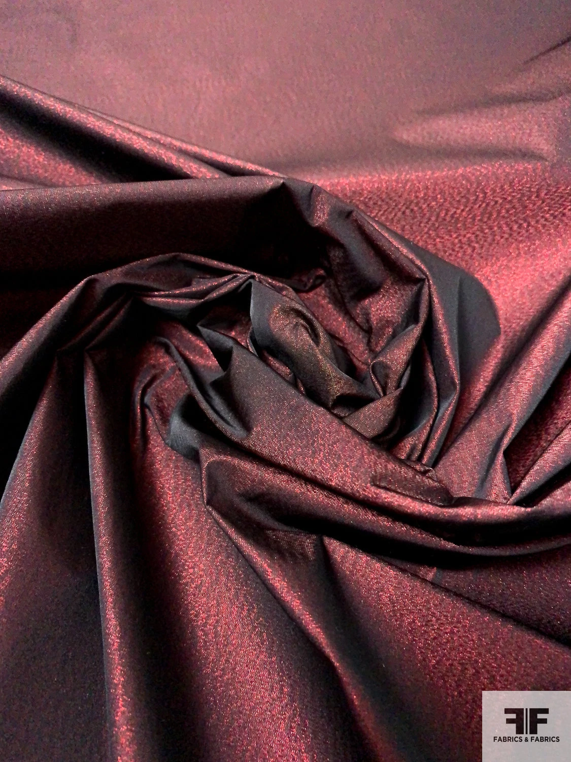Italian Taffeta-Like Lamé - Shimmery Merlot 5 Italian Taffeta-Like Lamé - Shimmery Merlot - Image 3