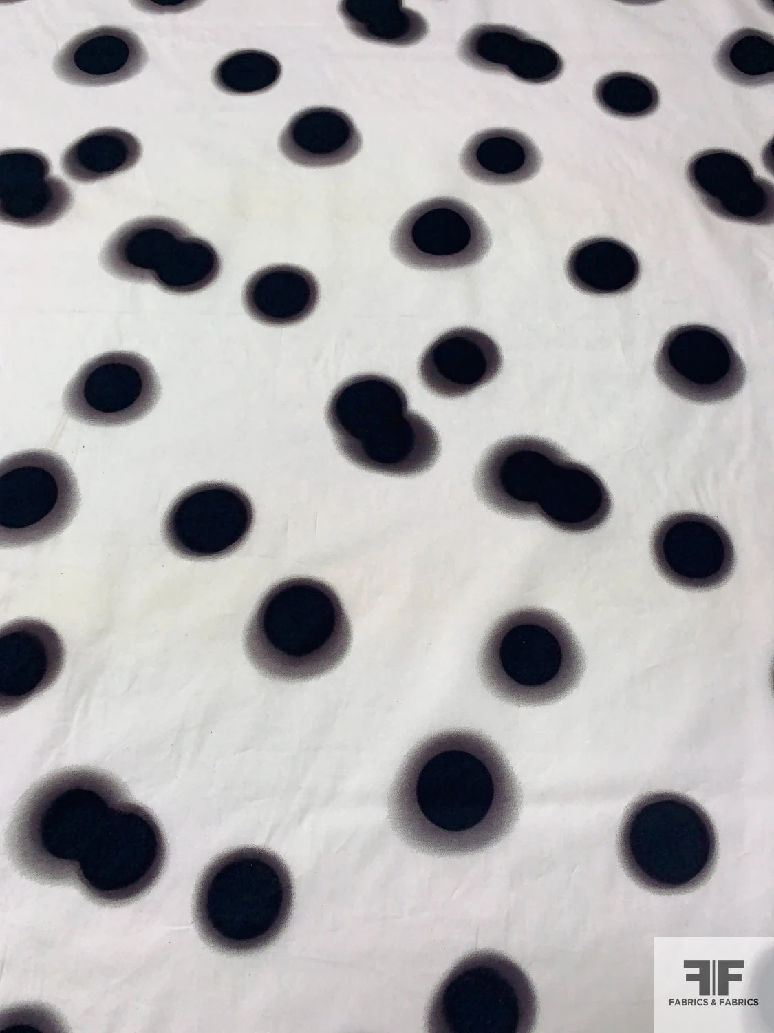 Hazy Circles Printed Stretch Cotton Poplin - Black / White 4 Hazy Circles Printed Stretch Cotton Poplin - Black / White - Image 2