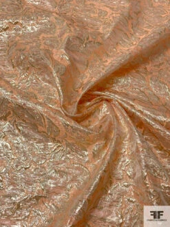 Italian Textured Cloqué 2-Ply Metallic Polyester Organza - Peachy Orange / Gold 12 Italian Textured Cloqué 2-Ply Metallic Polyester Organza - Peachy Orange / Gold -Fabrics And Fabrics Store 13770 2