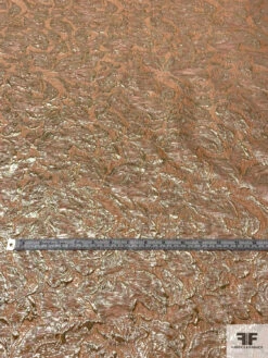 Italian Textured Cloqué 2-Ply Metallic Polyester Organza - Peachy Orange / Gold 13 Italian Textured Cloqué 2-Ply Metallic Polyester Organza - Peachy Orange / Gold -Fabrics And Fabrics Store 13770 4