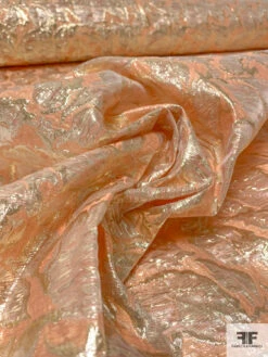 Italian Textured Cloqué 2-Ply Metallic Polyester Organza - Peachy Orange / Gold 17 Italian Textured Cloqué 2-Ply Metallic Polyester Organza - Peachy Orange / Gold -Fabrics And Fabrics Store 13770 8